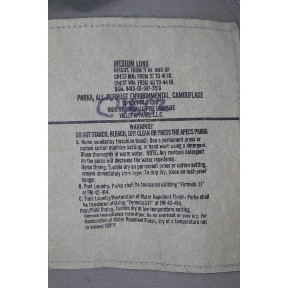 valley apparel mens M goretex parka jacket - Picture 14 of 15